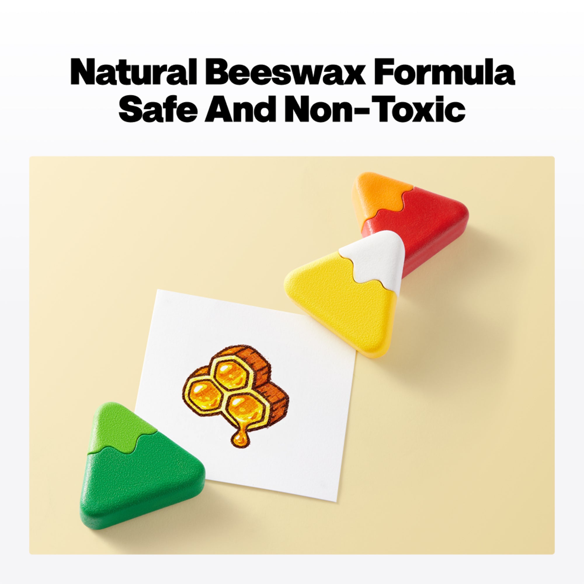 Kasimir Erasable Beeswax Crayons for Toddlers, 11 Colors Jumbo Crayon for Kids with Eraser, Mess Free Non-toxic STEM Toys for Ages 3 4 5 6 7 8-thumbmail-10