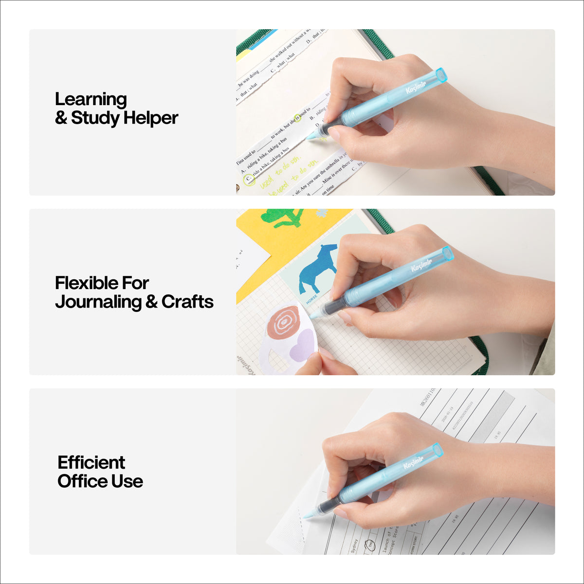 Kasimir Liquid Glue Pens for Crafting Scrapbooking, Brush Tip, 5 Pack-thumbmail-6