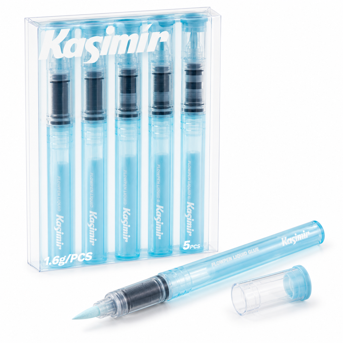 Kasimir Liquid Glue Pens for Crafting Scrapbooking, Brush Tip, 5 Pack-thumbmail-1